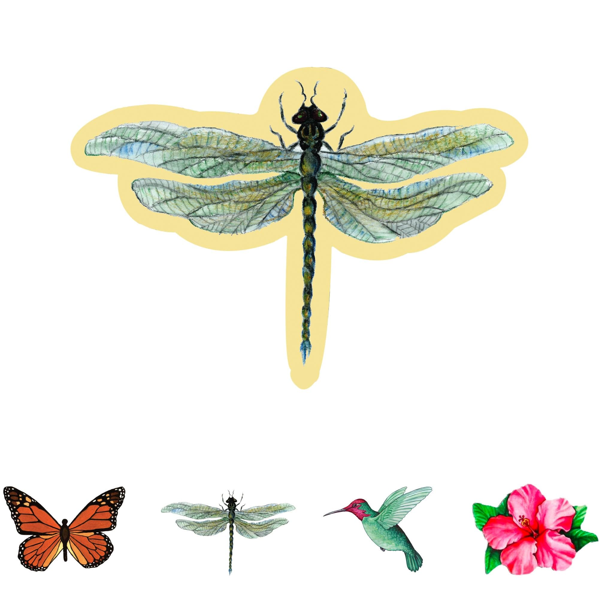 Screen Door Saver Magnets - Made in USA - Keep People and Pets From Running Into Screen Doors & Patch Small Holes - Dragonfly - 15.8 x 10.7 cm - Pack of 2 (1 pair)
