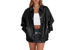 XIEERDUO Leather Jacket Women Fall Outfits 2025 Oversized Motorcycle Y2K Clothes Faux Leather Pocket Winter Coats Zip Up