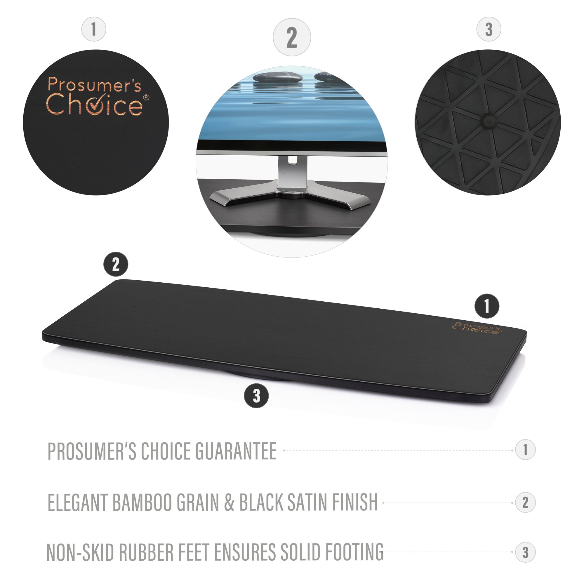 Prosumer's Choice 31-Inch Wooden TV Swivel Stand for LED/LCD TVs and Monitors - 360° Rotation with Steel Ball Bearings - Stable TV Swivel Base for Easy Viewing Adjustment - Black Finish