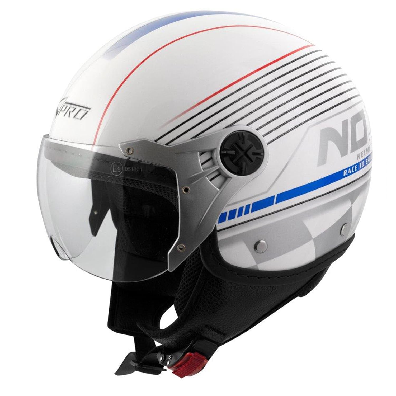Casco Jet Scooter Demi Omologato ECE 22-06 - Visiera Avio Bianco, Taglia M (57-58 Cm) - Foto 13