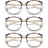 Cyxus 3 Pack Blue Light Glasses for Women, Blue Light Blocking Computer Eyeglasses for Woman Anti Eye Fatigue Eyewear Reduce Headaches