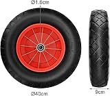 Trintion 16 Inch Wheelbarrow Wheel 4.80-8 Puncture Proof PU Foam Tire (2) view 9