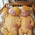 ADFO Lifelike Reborn Baby Dolls Twins, 20 inch Realistic Newborn Real Life Baby Boy Girl Dolls Soft Vinyl Baby Dolls with Clothes and Toy Gift for Kids Age 3+