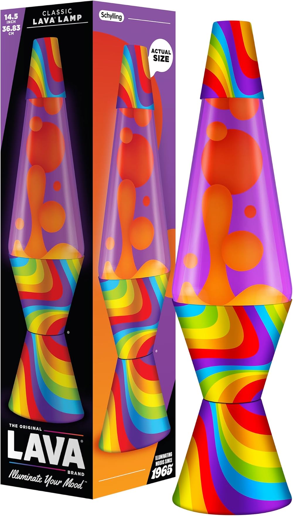 Lava Lamp 14.5" Flowing Colour Original Motion Lamp Orange Purple