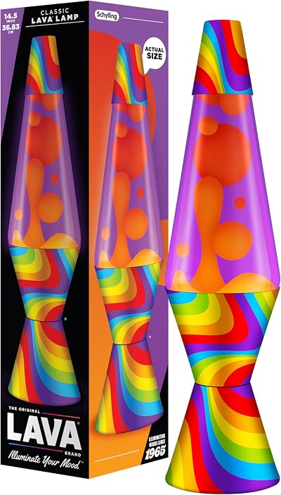 Lava Lamp 14.5" Flowing Colour Original Motion Lamp Orange Purple