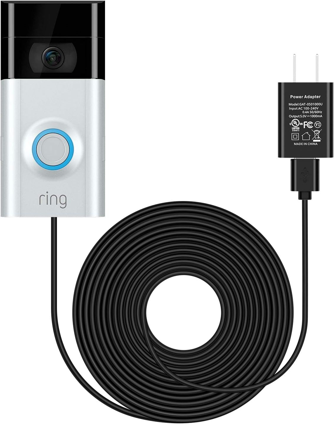 OLAIKE 16 ft/5 m Charge Cable with DC Power Adapter for