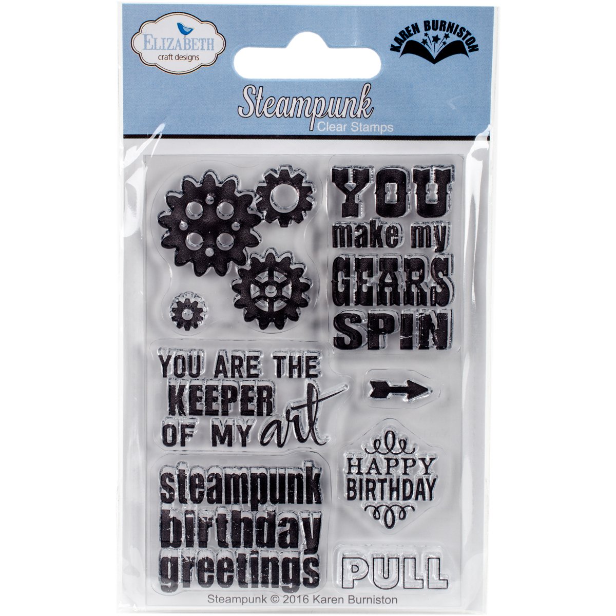 Elizabeth Craft Designs Steampunk Clear Stamp Set