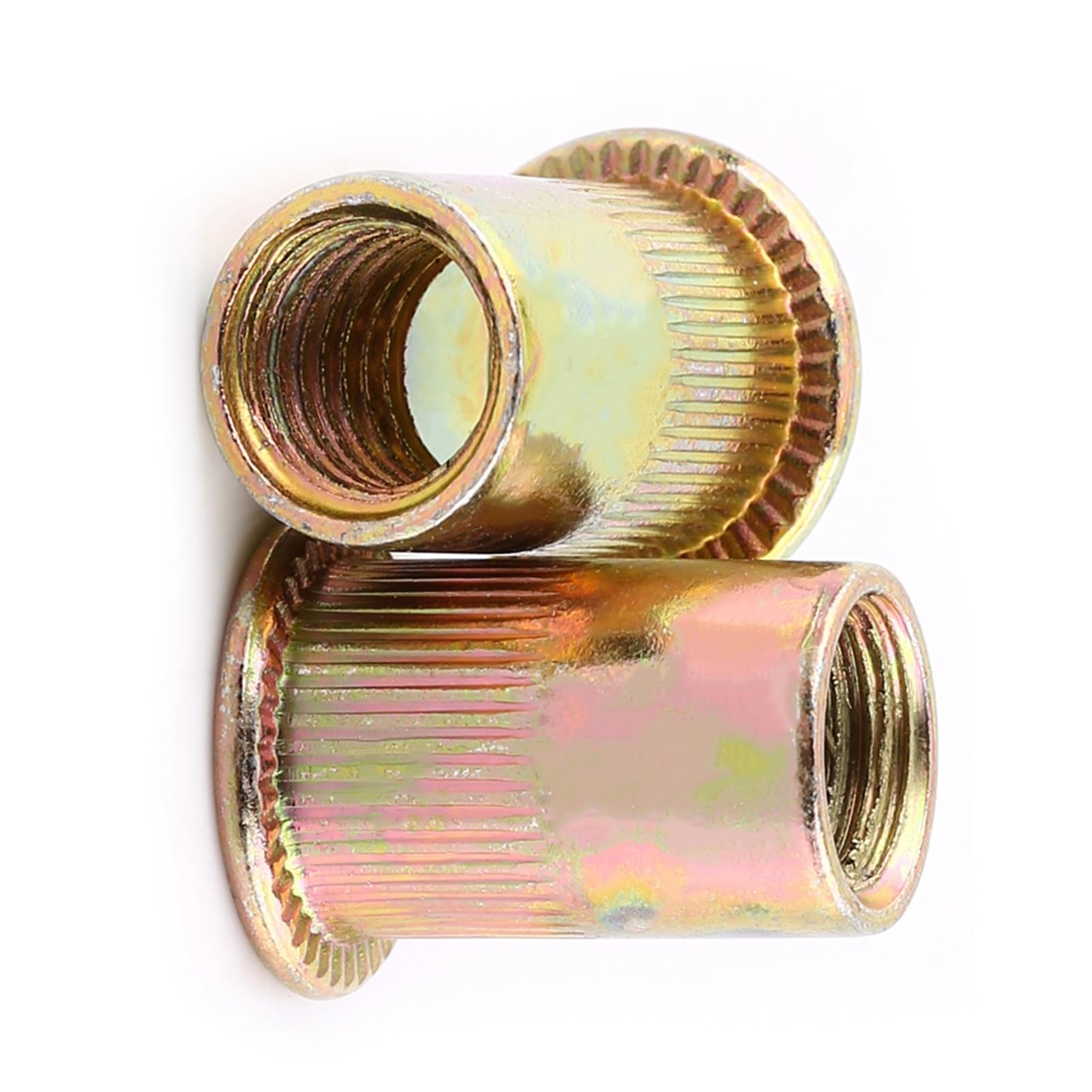 M3-M12 Carbon Steel Flat Threaded Rivet Nut Flange Rivnut Nutsert Fastener,Pack of 100/20Pcs (M8/20pcs)