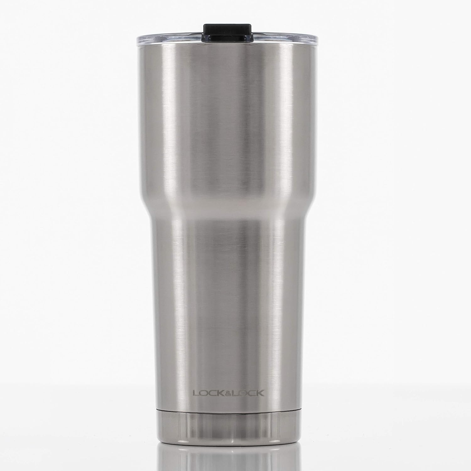 LOCK & LOCK Stainless Steel Double Wall Vacuum Insulated BPA-Free Non Toxic Travel Mug for Cold Drinks and Hot Beverages, 24oz, Brushed Aluminum