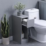 Pantanal Slim 20cm Bedside Table Grey with Drawer Shelf Nightstand view 5