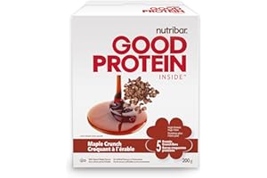 Nutribar Good Protein High Protein Bars Maple Crunch, Made in Canada, 14g Protein Per Bar,5 Bars