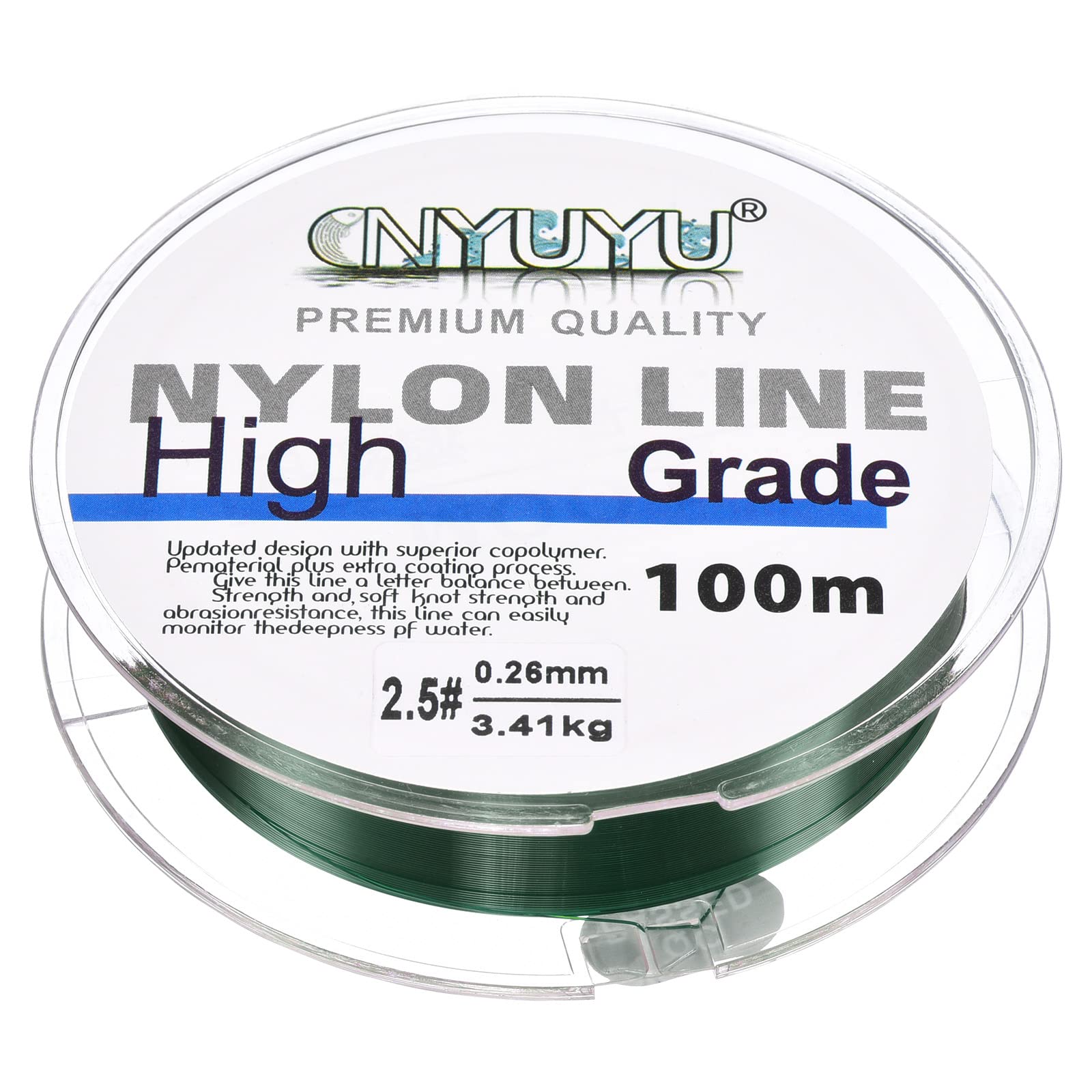 PATIKIL 109Yard/328FT Nylon Fishing Line, 8Lb Monofilament String Wire Fluorocarbon Coated for DIY Craft Hanging Decoration, Dark Green