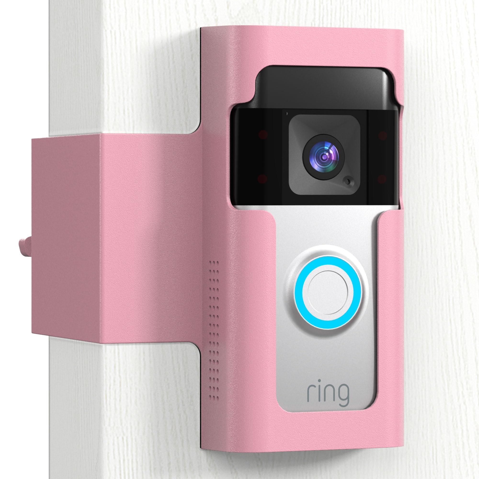 Photo 1 of Ring Doorbell Mount Door Holder - Pink All Metal Anti Theft Doorbell Mount for Ring & Blink - No Drill Ring Camera Holder for Apartment Door