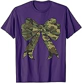 Woodland Camouflage Camo Coquette Bow Hunting for Women Girl T-Shirt