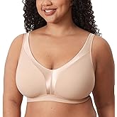 DELIMIRA Women's Wireless Bras Plus Size Full Coverage Smooth Seamless Comfortable Unlined Bra