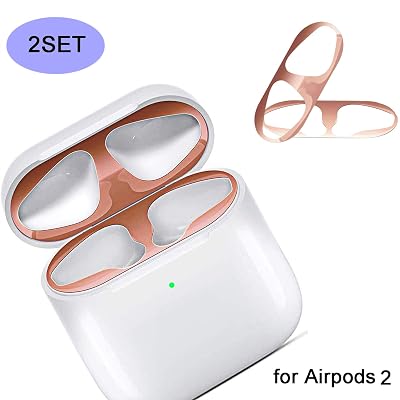 Dust Guard for Airpods 1 Airpods2, 18K Metal Plated Easy to Install and Remove, Premium Metallic Protective Dust Cover Protector Protect AirPods from
