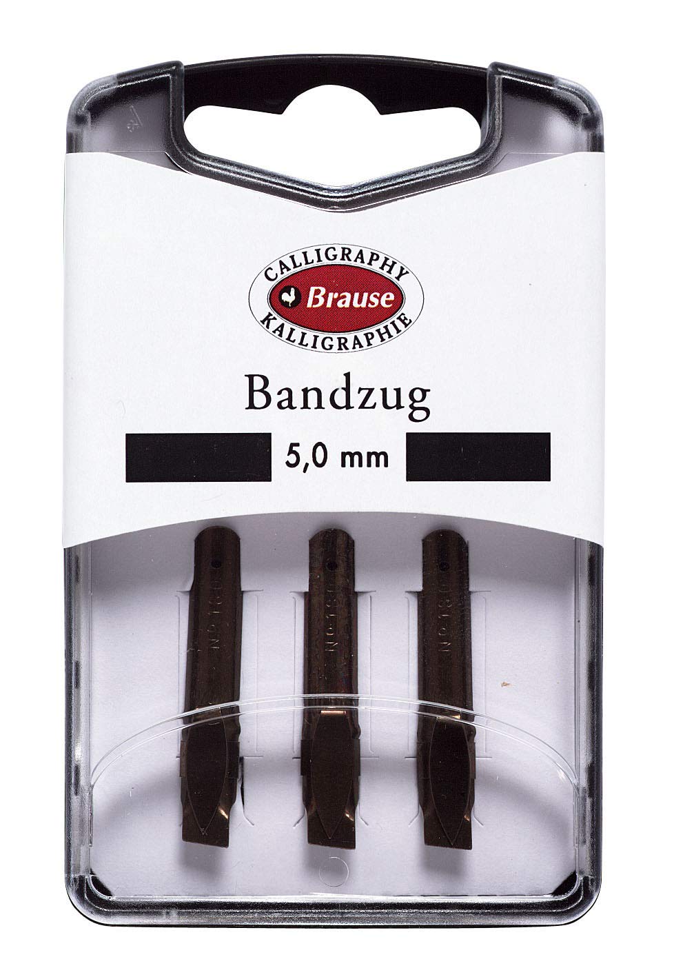 Brause 318050B - Calligraphy nibs for nib holders - Box of 3 Bandzug - 5 mm - metal nibs - Manufactuered in Germany - Drawing - Writing - Creative Tools — image 1