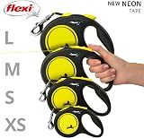 Flexi New Neon Leaves Retractable Dog Leash ExSmall 5m Black Neon view 5