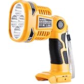 Hiesuan Flashlight for Dewalt 20v Battery, 12W 1120LM 20v LED Work Light with USB-A Port, 4 Modes Lighting for Repairing, Garage, Camping, Power Outages