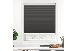 LazBlinds Cordless Cellular Shades, Blackout Honeycomb Shades with 1.5 inch Cells, Room Darkening Thermal Insulation Noise Reduction Blinds for Windows, 22" W x 48" H, Black