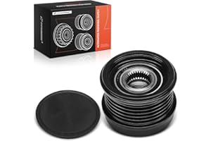 A-Premium Alternator Freewheel Clutch Pulley Compatible with Infiniti Q50 2016-2017, Q60 2017-2018 & Mercedes-Benz Metris, C300, C350e, E300, GLC300, GLC350e, SLC300, SLK300, 6 Grooves Clockwise