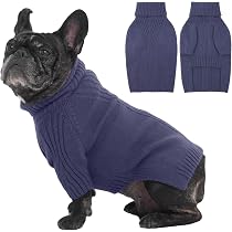 Pull Pour Chien Queenmore – Col Roulé, Sans Manches – Taille M, Adapté Corgi, Bouledogue Français, Carlin
