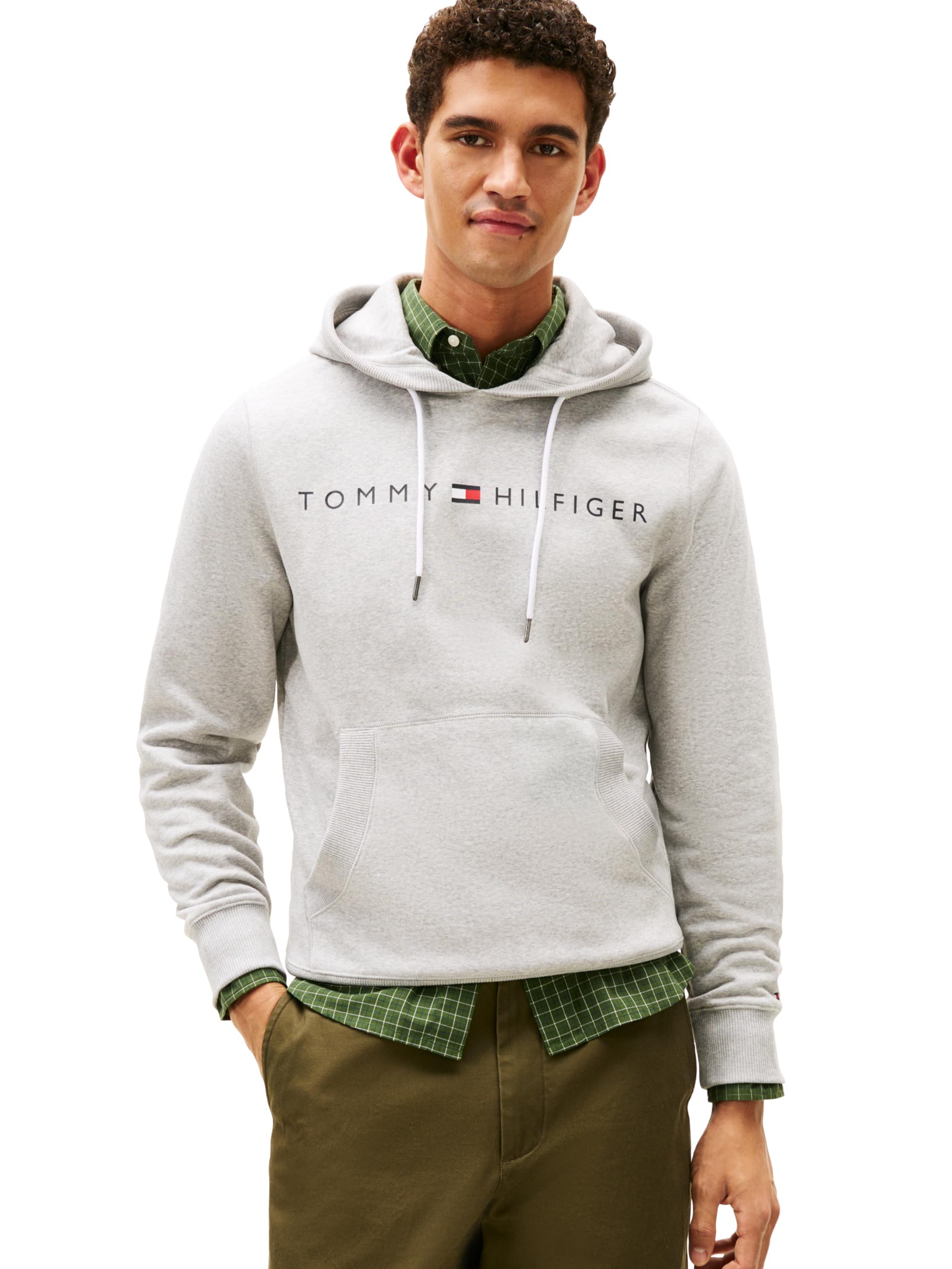 Tommy Hilfiger mens Thd Hoodie Hooded Sweatshirt, Sport Grey Heather, Large US Image