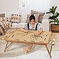 TEAKMAMA 2000 Piece Wooden Jigsaw Puzzle Board with 4 Drawers, Folding Puzzle Table with Protective Cover, Jigsaw Board with Legs, Multifunctional Game Table for Adults, 41.3W x 27.5D, Natural