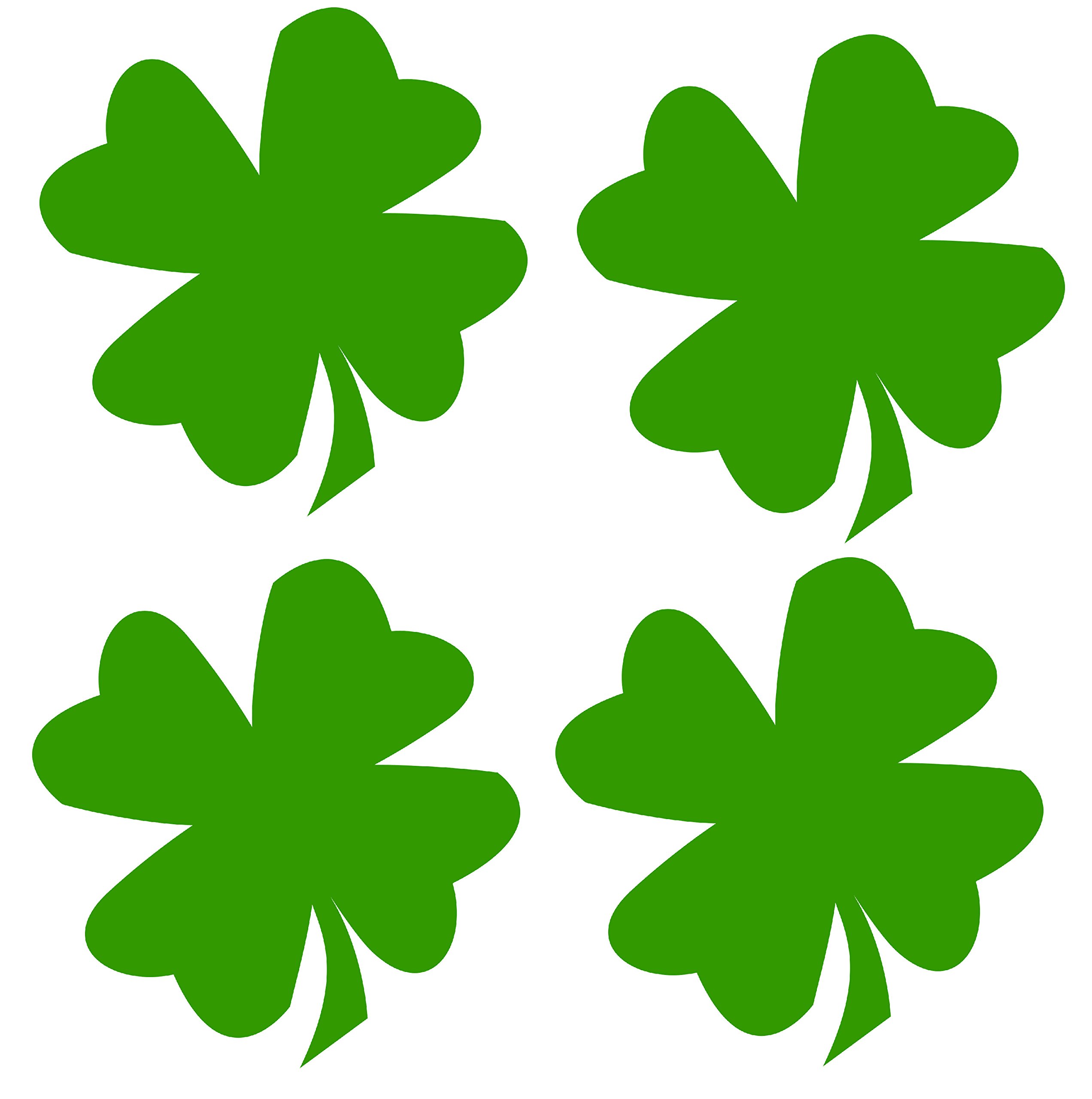 Rogue River Tactical Pack of 4 Best Large Green Shamrock 5x5 Inch Auto Decal Bumper Sticker Vinyl Decal for Car Wall Truck Van RV SUV Boat Window Locker Irish Lucky Ireland