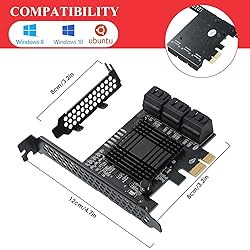 MZHOU PCIe SATA Card 6 Port, 6Gbps SATA 3.0 PCIe