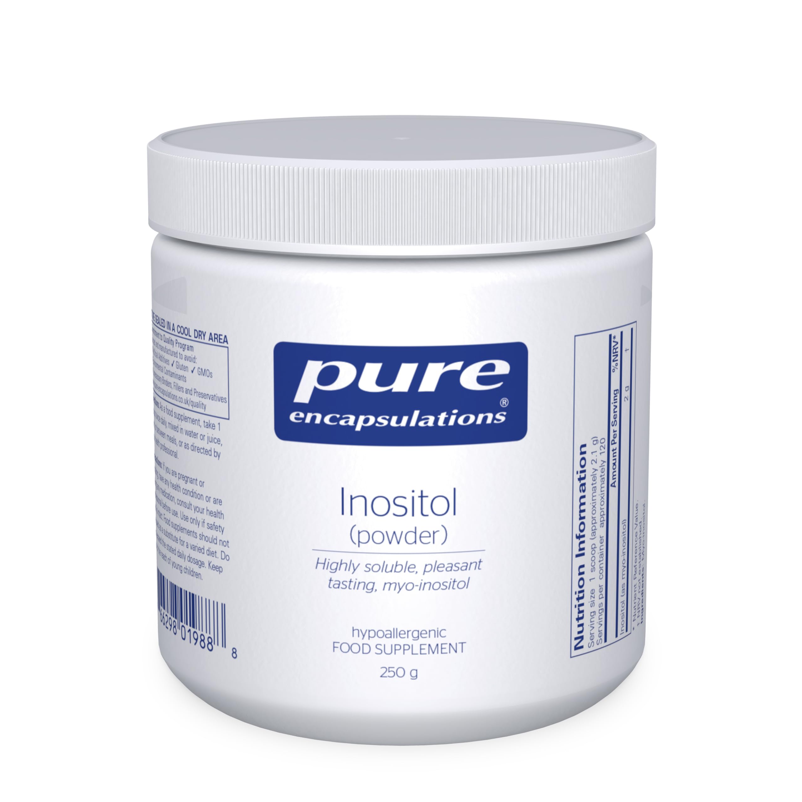 Pure Encapsulations Inositol Powder 2g - Supports Mental Health, Hormonal Balance, Metabolic Health - 250 Grams