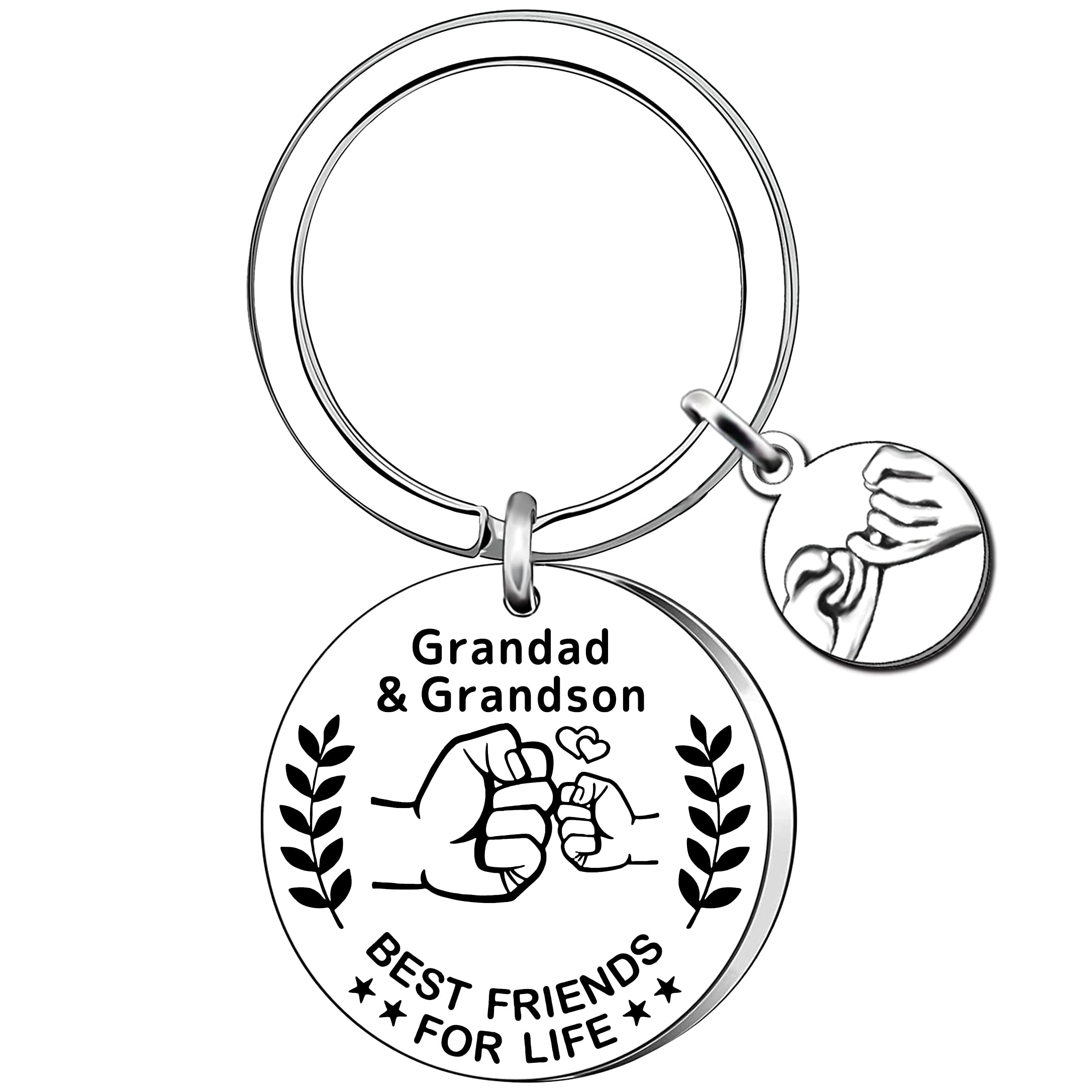 AMZQ Grandad Gifts from Grandson Grandad Birthday Gifts Keyring Christmas Father's Day Keychain Gifts