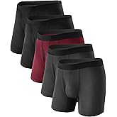 TIICHOO Washable Incontinence Underwear for Men with Leak Proof Protection, Discreet Boxer Briefs for Bladder Leakage 5-Pack
