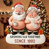 Custom Santa & Mrs. Claus Couple Ornament, Personalized Christmas Ornaments, for Couples, Growing Old Together Holiday Keepsake, Romantic Xmas Tree Decoration 2025