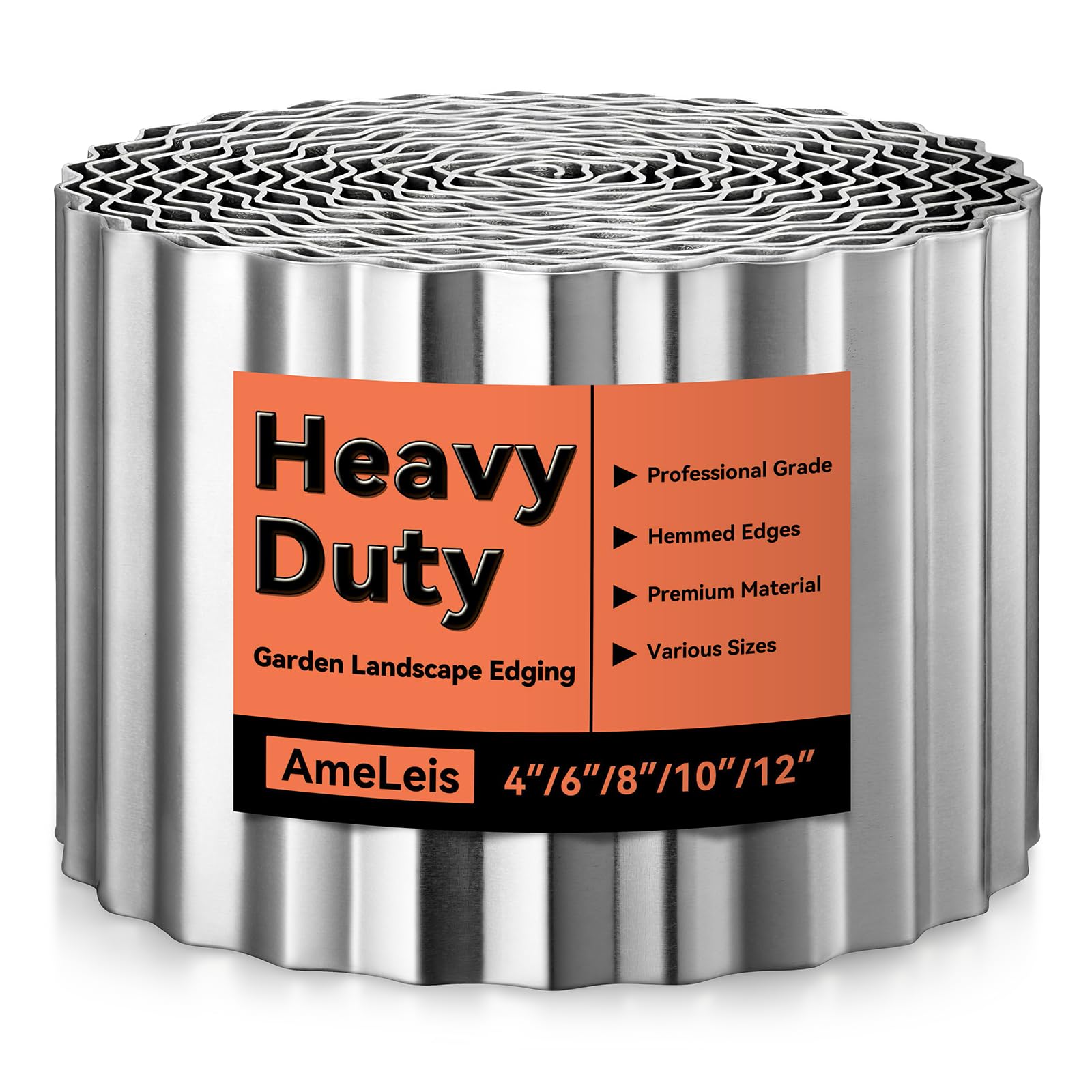 Photo 1 of ** FACTORY SEALED ** AmeLeis Corrugated Garden Edging, 12" x 20Ft Metal Landscape Edging Border, Hot-dip Galvanized Fence for Garden, Lawn and Flower Bed (Silver)