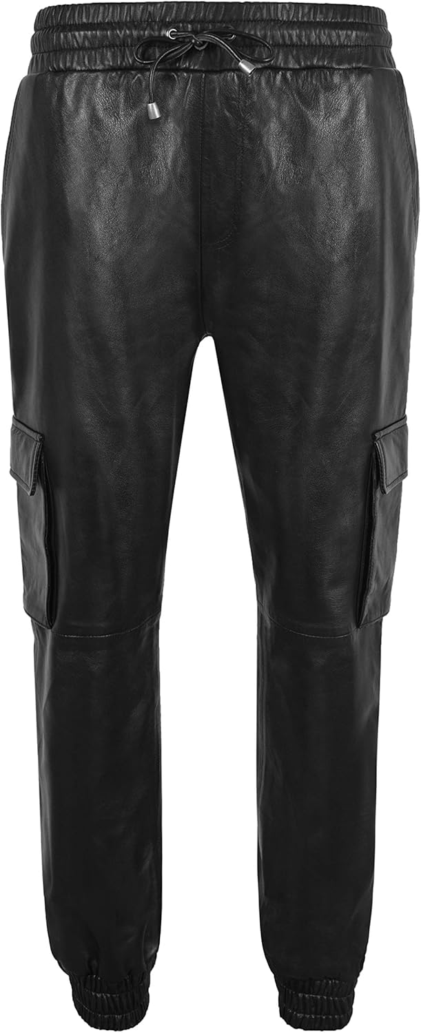 leather jogging bottoms