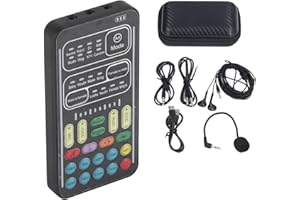 VBESTLIFE Voice Changer Set,I9 Multifunction Portable Recording Mini Sound Card,8 Different Sounds,High Device Compatibility,for Game Music Recording,Phone Computer Sound Changer(English Version)