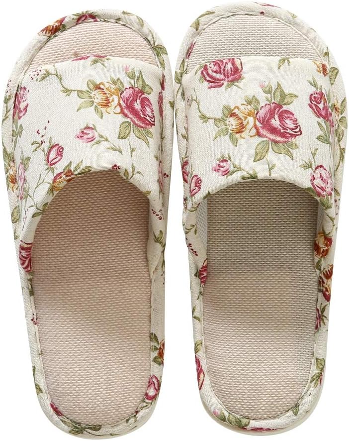 Wingbind Indoor Slippers Open Toe Warm House Bedroom Anti-Slip Sole Slippers Washable Women Mens Slippers All Seasons Suitable