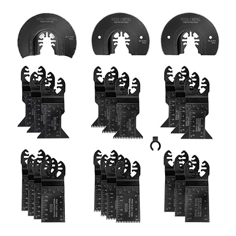 Workpro 23 Piece Oscillating Saw Blades Set For Quick Release Multitool Metal Wood Blades For Dewalt Craftsman Ridgid Milwaukee Rockwell Ryobi
