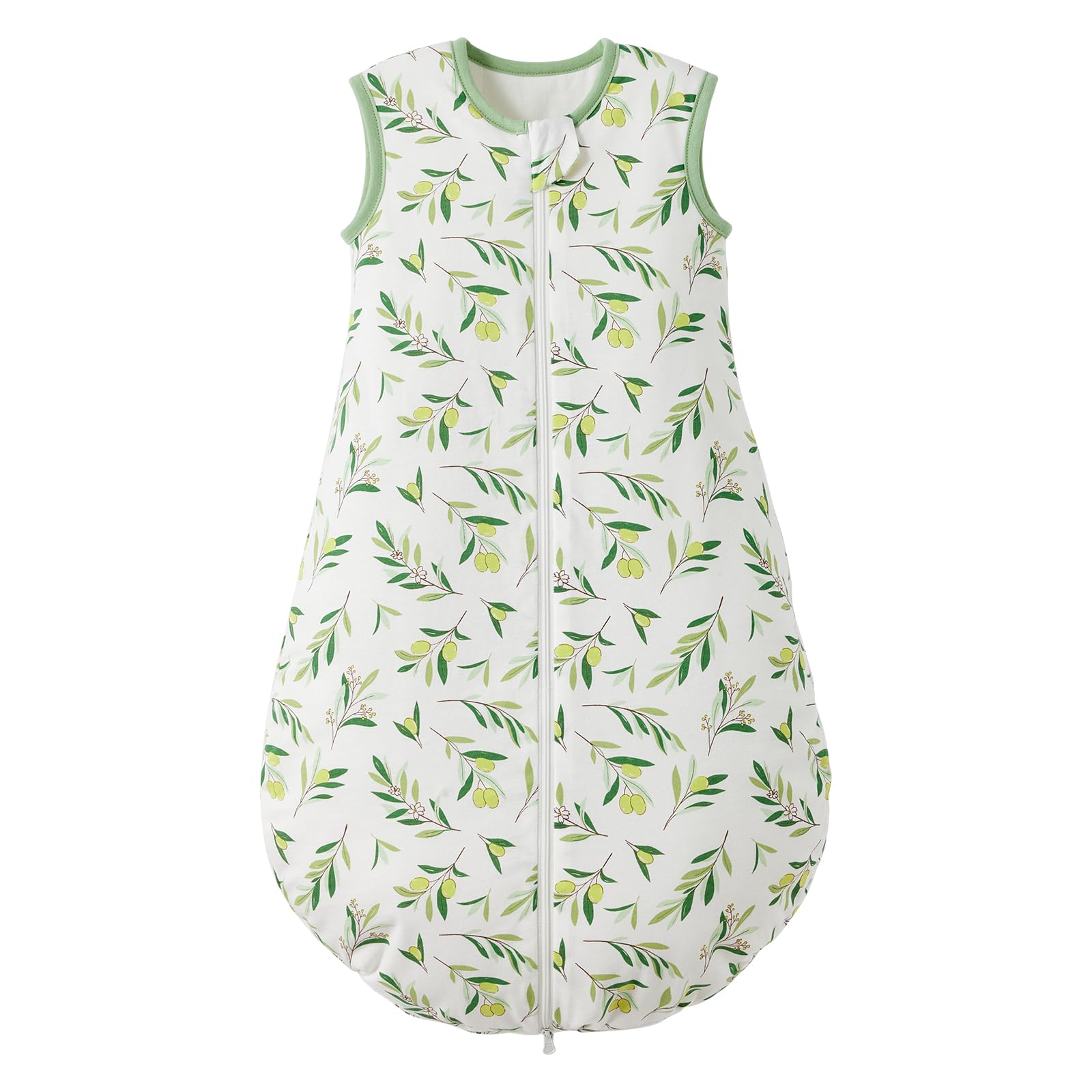 LULUMONKEY 1.5 Tog Baby Sleeping Bag 0-6 Months, 100% Cotton Baby Wearable Blanket for Newborn Sleep Sack, Green