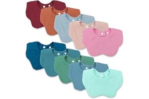 DOSMINE Baby Bibs Muslin Bibs for Baby Girl Boy for Drooling and Teething 10 Pack