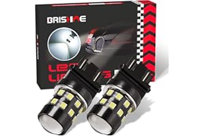 BRISHINE Super Bright 3157 3156 3056 3057 4157 3047 4057 3457 T25 LED Bulbs 6000K Xenon White 24-SMD LED Chipsets with Projector for Backup Reverse Lights, Brake Tail Lights, Running Lights(Pack of 2)