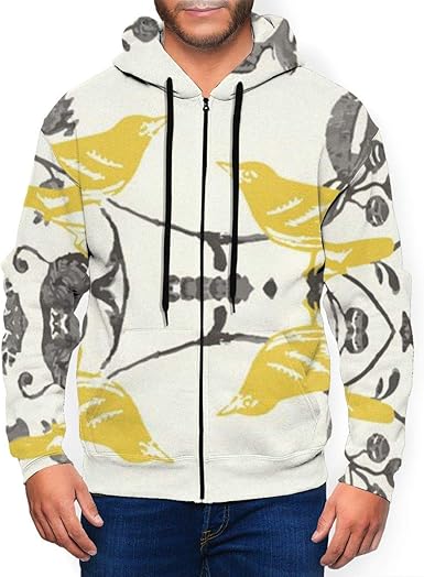 mens yellow hoodie zipper