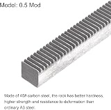 sourcing map 0.5 Mod 8x8mm 500mm Carbon Steel Rack for Motor Pinion Gear view 3