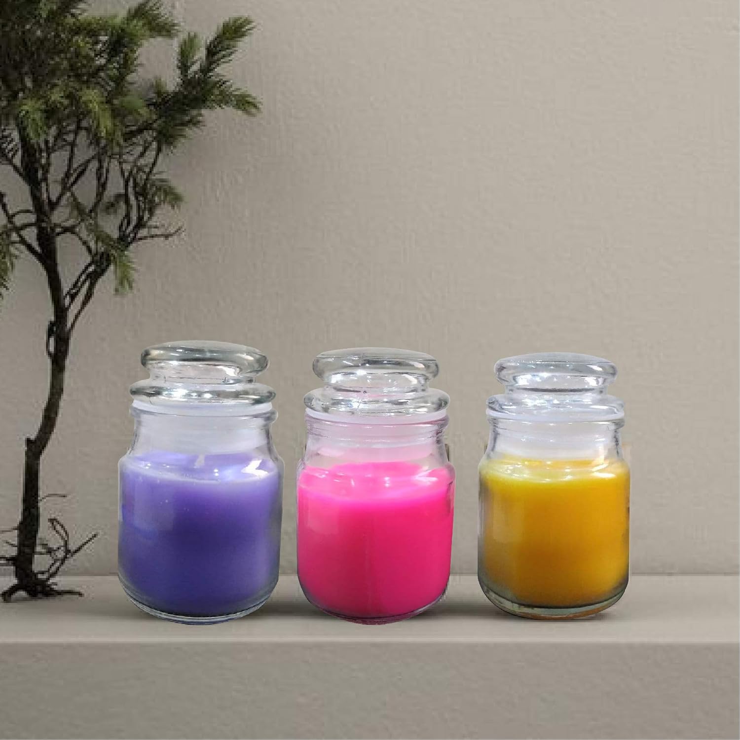 Buy RURAL KART Scented Wax Jar Candle Reusable Jar with Lid Pack of
