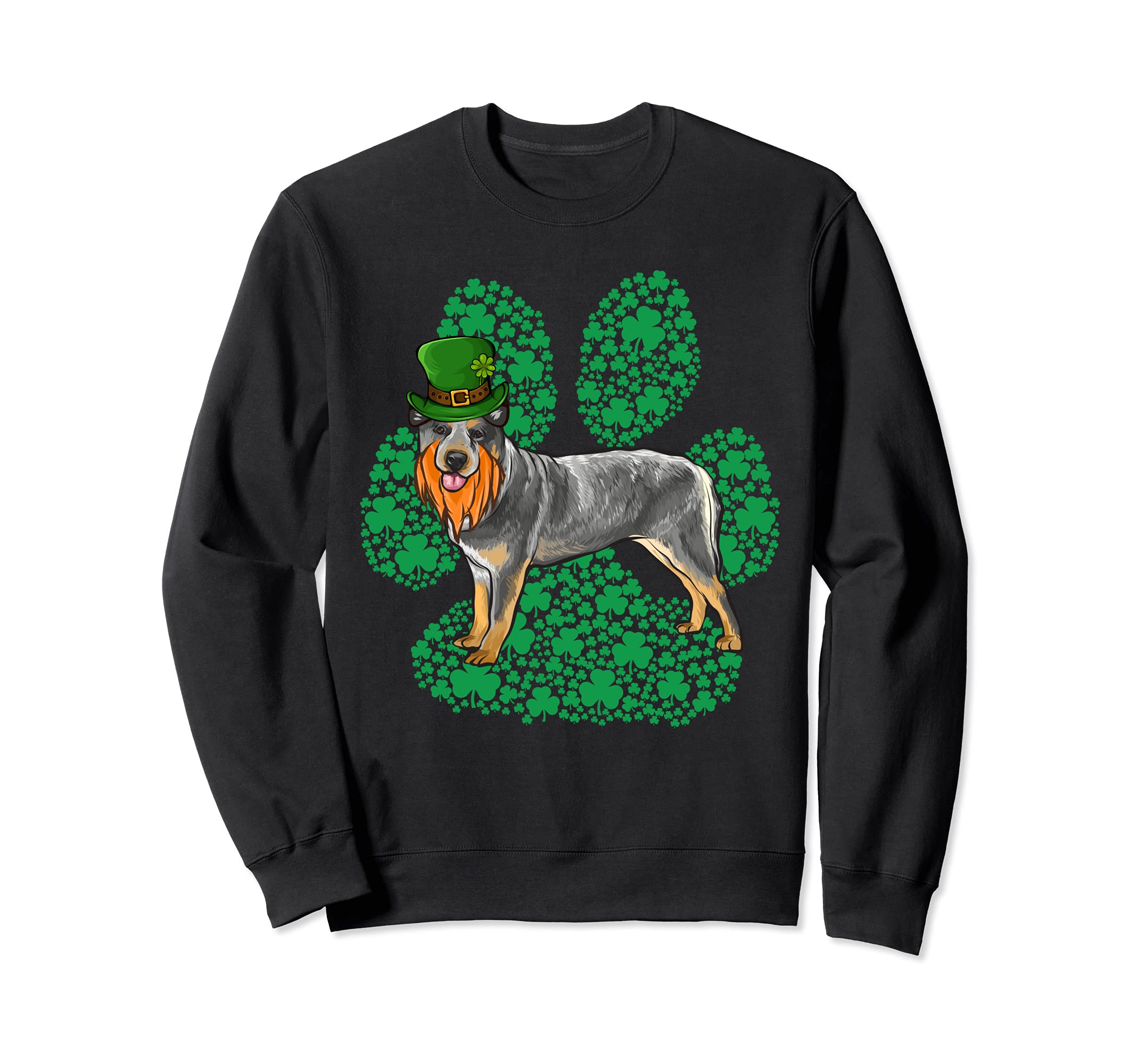 Australian Cattle Dog St Patricks Day Shamrock Paw Sweatshirt