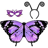 IROLEHOME Kids Butterfly-Wings Costume for Girls Fairy-Wings Toddler-Dress-Up Headband-Mask Butterfly Toys Christmas Gifts