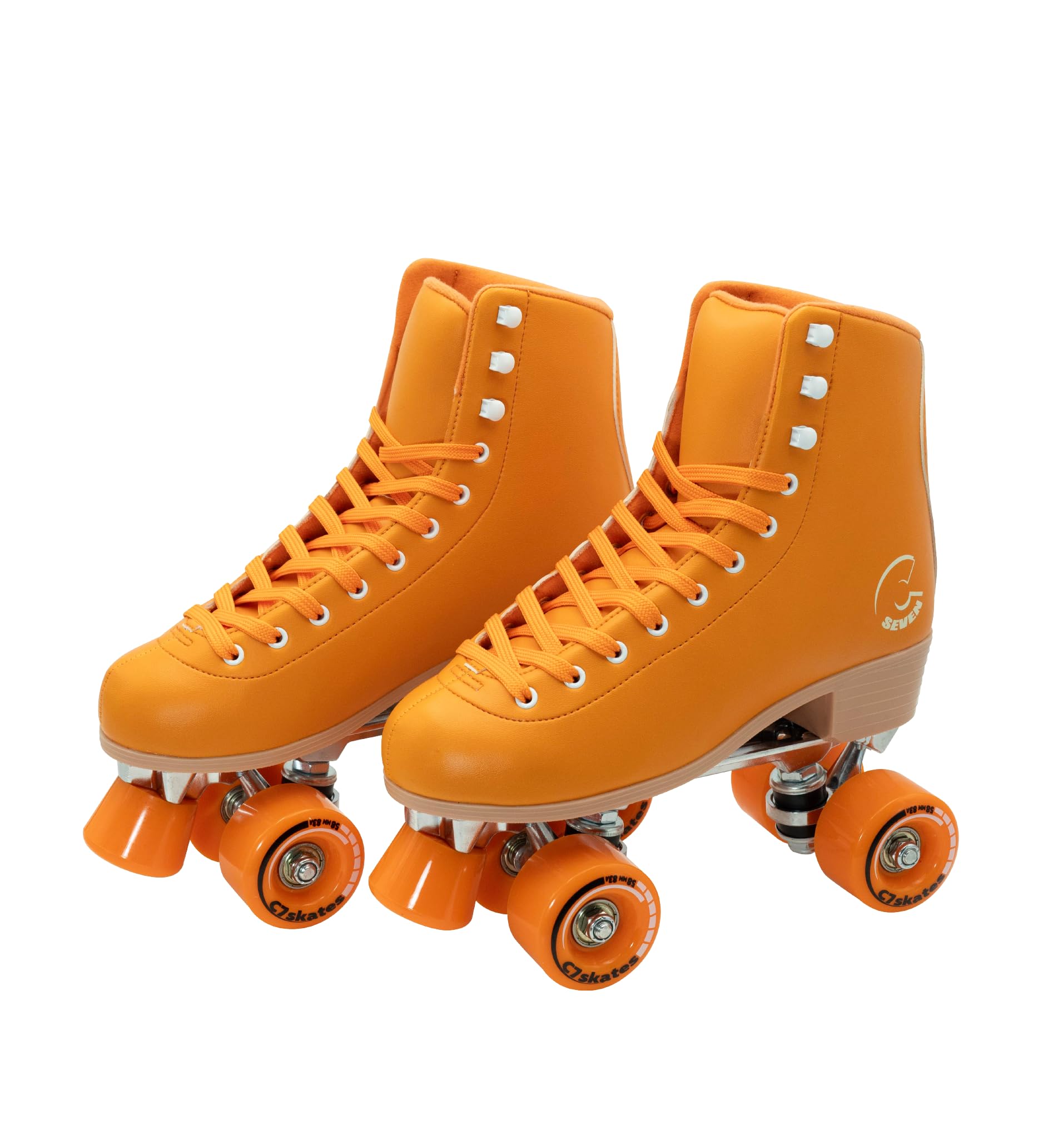 C SEVEN C7skates Cute Roller Skates for Girls and Adults (Carrot Orange, Women's 5 / Youth 4) Image