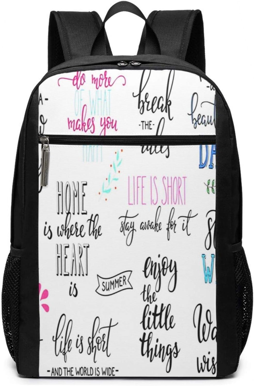 School Backpack Lettering Motivational Quote, College Book Bag Business