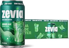 Zevia Zero Sugar Soda, Ginger Ale, 12 Ounce Cans (Pack of 12)